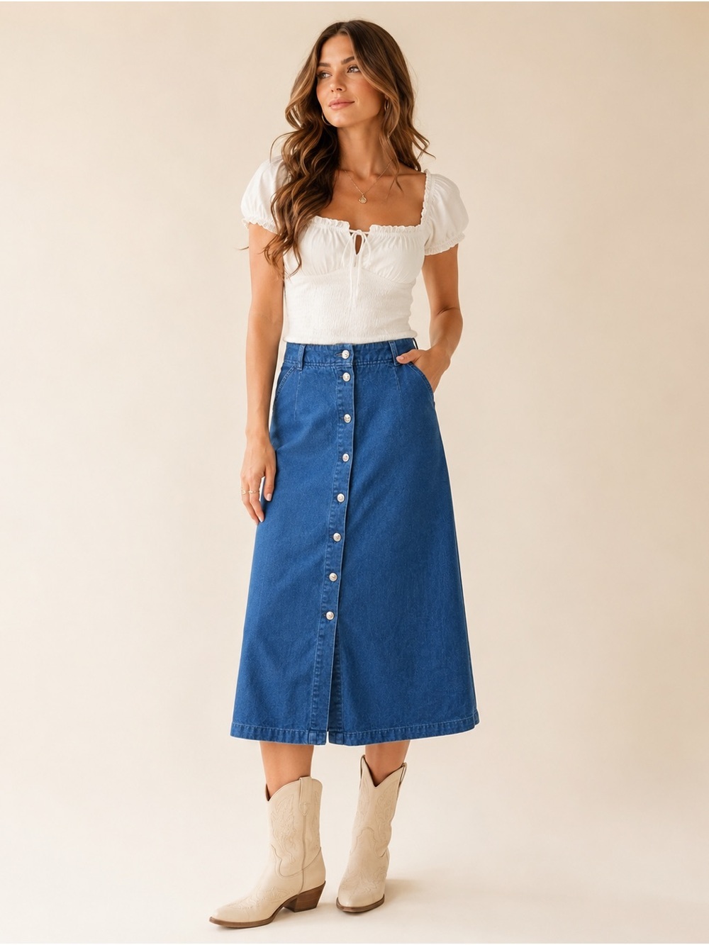 L.L. Bean Vintage Denim Skirt Size 16